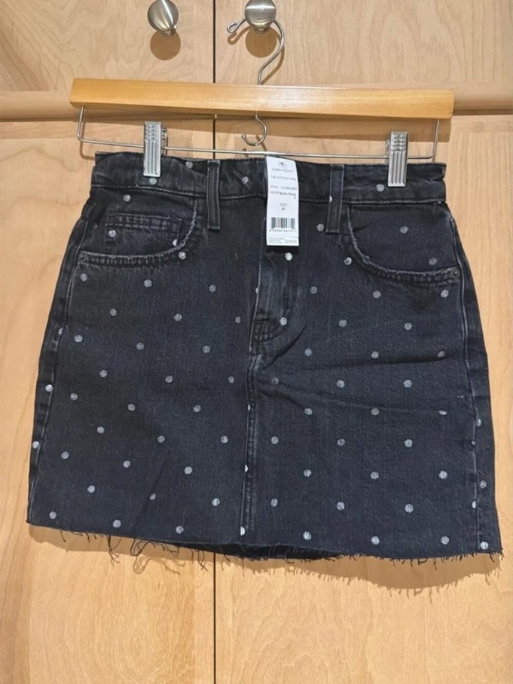 Current/Elliott 5-Pocket Denim Polka Dot Miniskirt